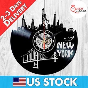 New York Vinyl Clock Themed Gifts Home Decor
